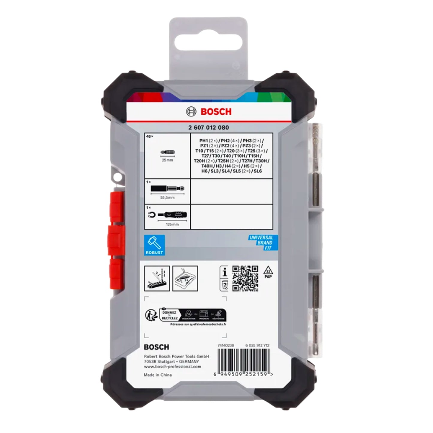 BOSCH Extra Hard Screwdriver Bit Set, 50 pcs 2607012080