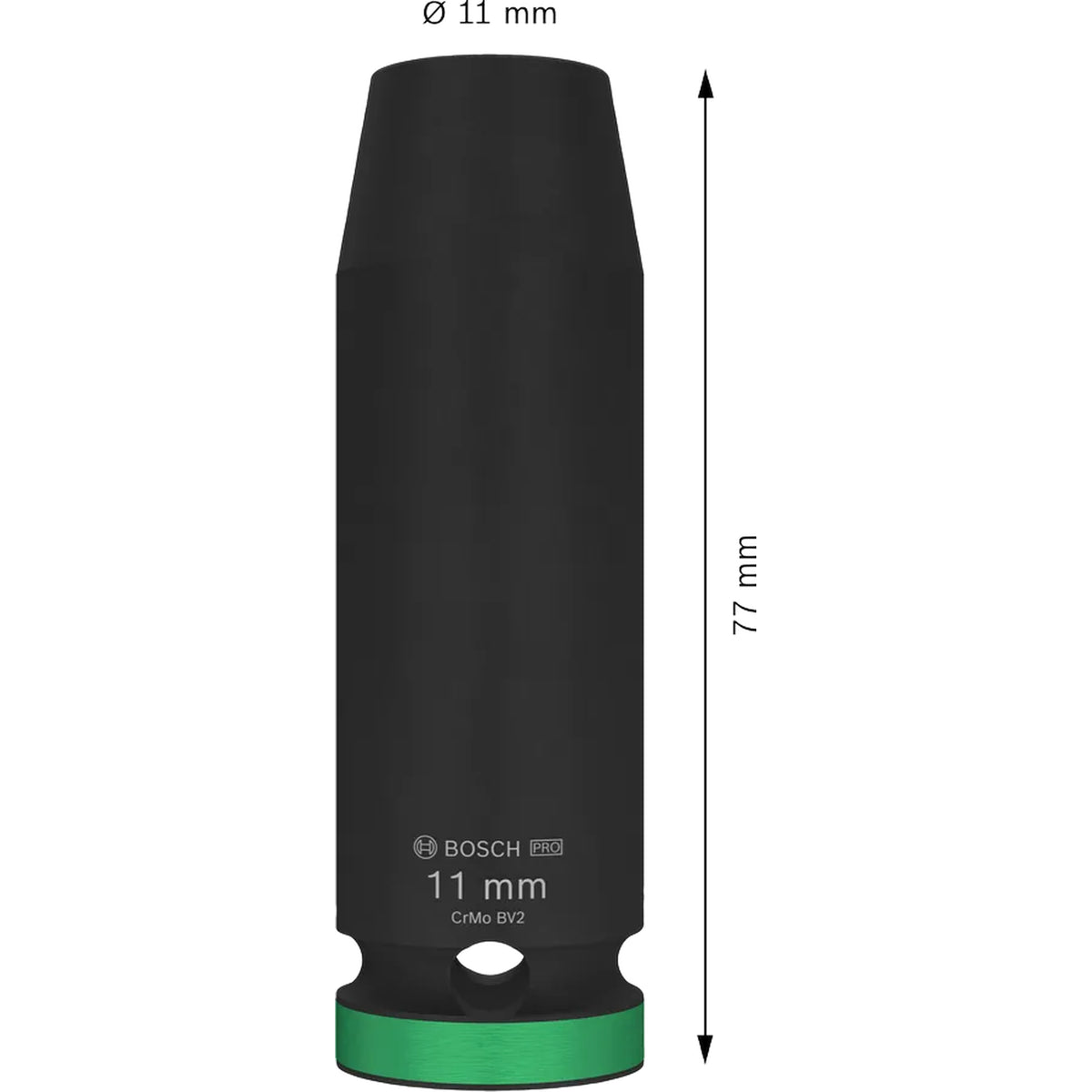 BOSCH PRO Impact Socket, 1/2", 11 mm, Deep 2608003045