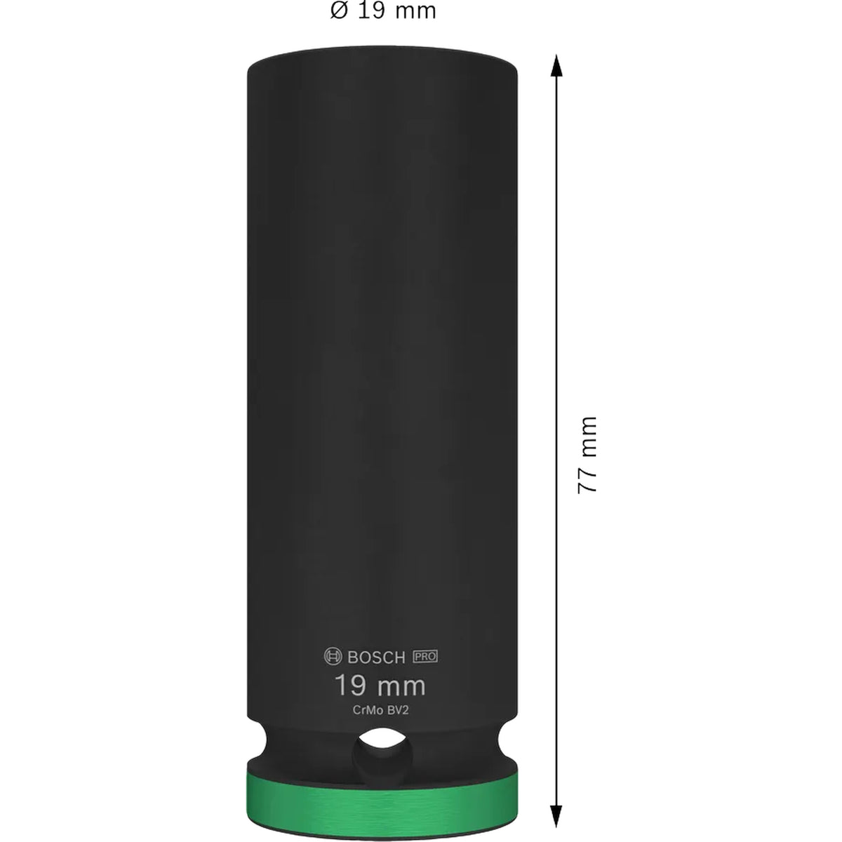 BOSCH PRO Impact Socket, 1/2", 19 mm, Deep 2608003051
