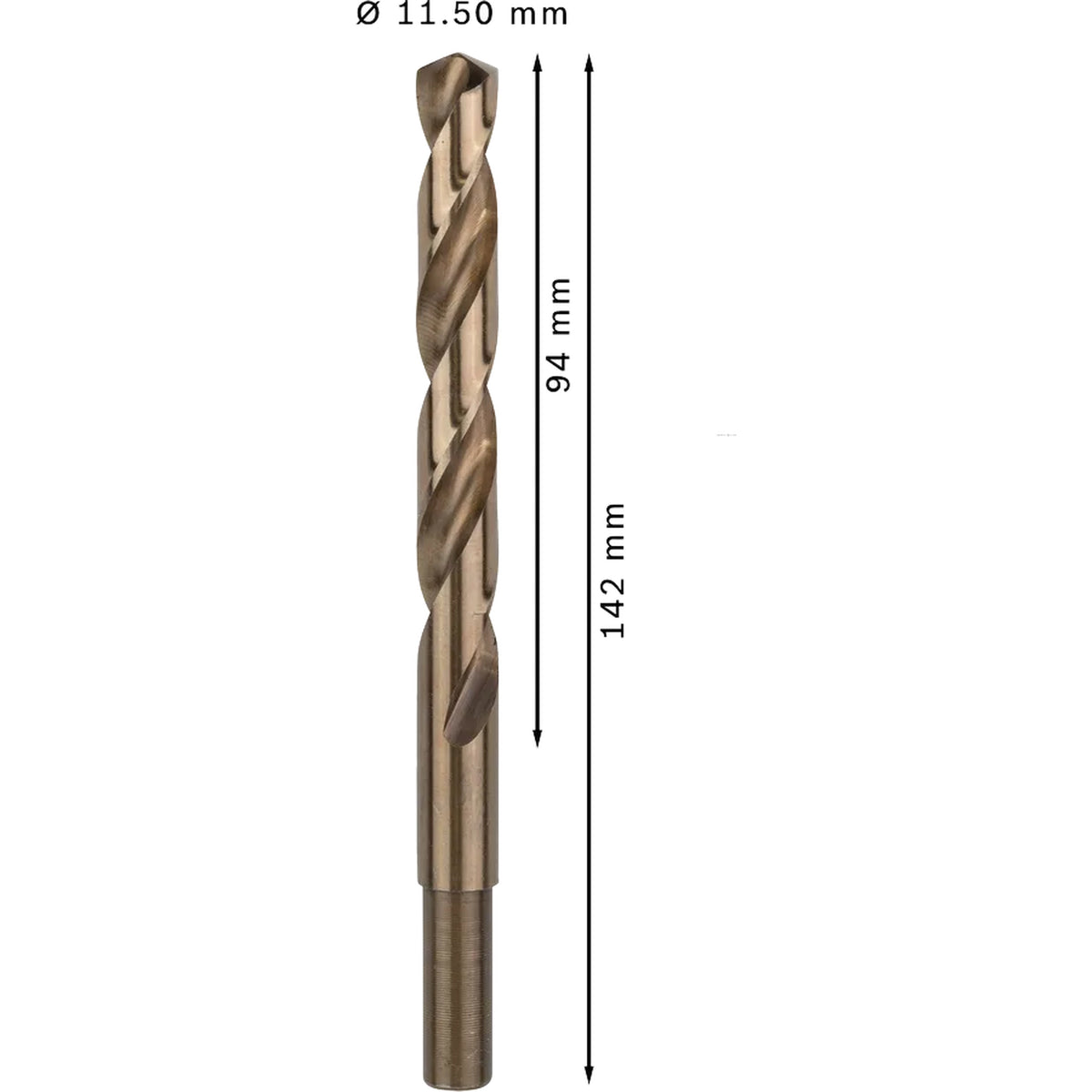 BOSCH PRO Stainless Steel HSS-Co Twist Drill Bit, 11.5 x 94 x 142 mm, 5 pcs 2608585902