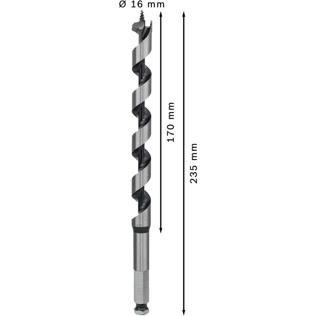 BOSCH PRO Wood Auger Bit, 16 x 170 x 235 mm 2608597630