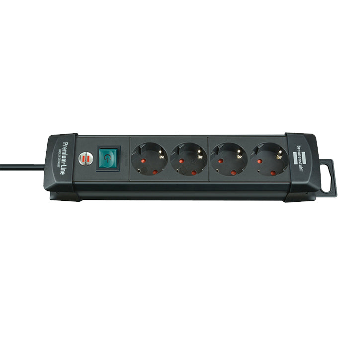 brennenstuhl Premium-Line power strip 4-way black 1,8m 1951140100 | مشترك كهربائي بلاستيك عالي الجوده 1.8 متر 4 مخرج صناعة ألمانية