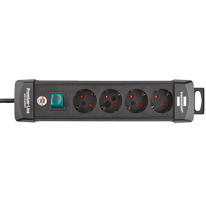 brennenstuhl Premium-Line power strip 4-way black 1,8m 1951140100 | مشترك كهربائي بلاستيك عالي الجوده 1.8 متر 4 مخرج صناعة ألمانية