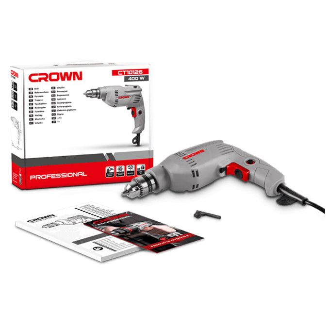 CROWN CT10126 Drill 400W 10mm | شنيور 400 وات 10 مم كراون