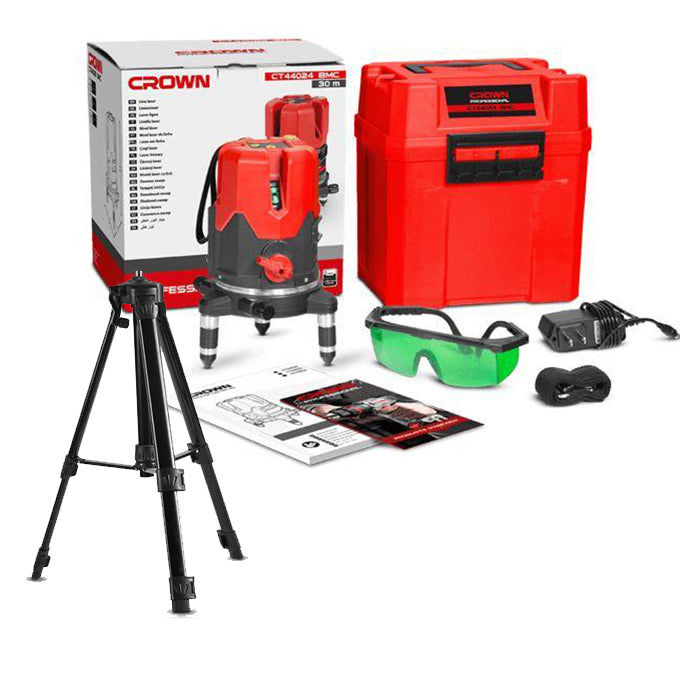 CROWN CT44024 BMC 5 lines 30 | ميزان ليزر أخضر 5 خط 30 متر بالحامل كراون