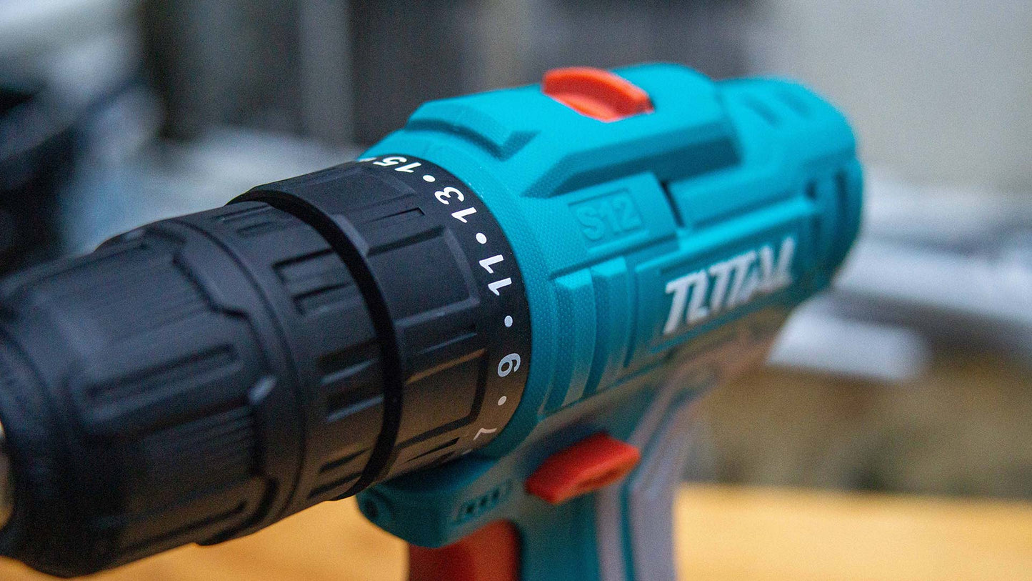 TOTAL TDLI12325 Li-ion Cordless Drill 12v/1.5Ah/20Nm | شنيوربطارية توتال 12فولت 1.5 أمبير 20نيوتن