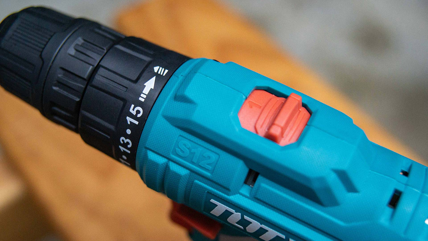 TOTAL TDLI12325 Li-ion Cordless Drill 12v/1.5Ah/20Nm | شنيوربطارية توتال 12فولت 1.5 أمبير 20نيوتن