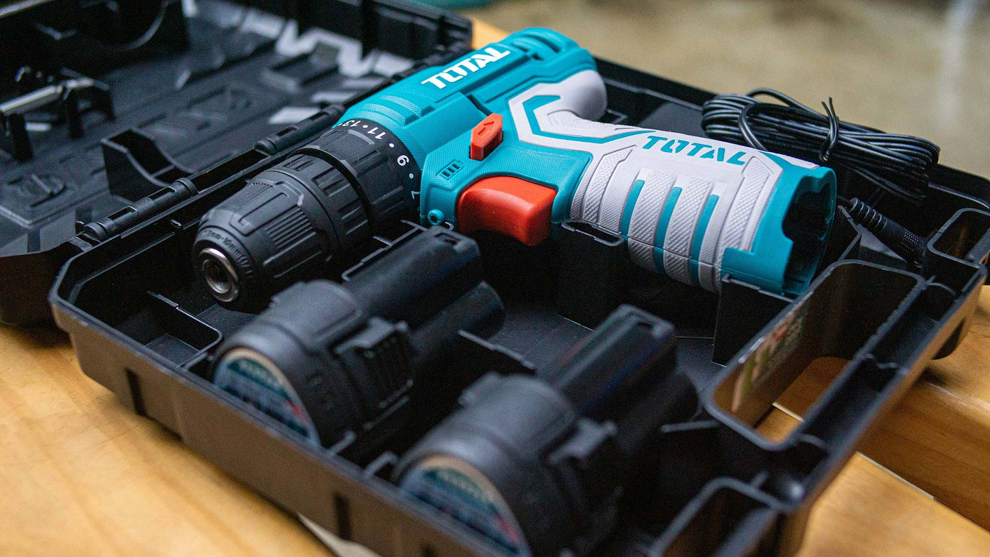 TOTAL TDLI12325 Li-ion Cordless Drill 12v/1.5Ah/20Nm | شنيوربطارية توتال 12فولت 1.5 أمبير 20نيوتن