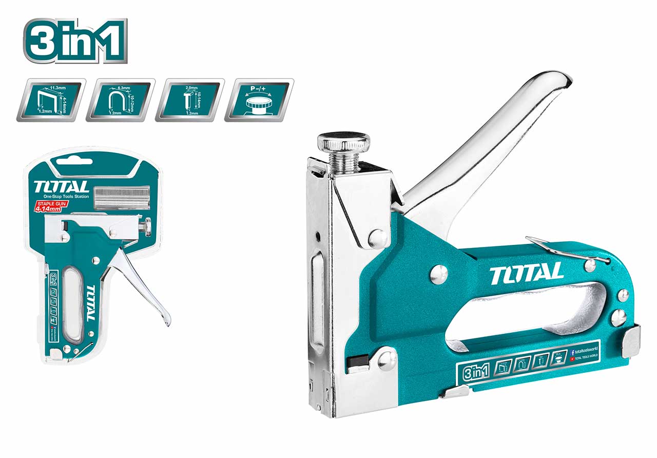 TOTAL THT31143 Staple Gun (three in one) | دباسة خشب يدوية 3في1 من توتال