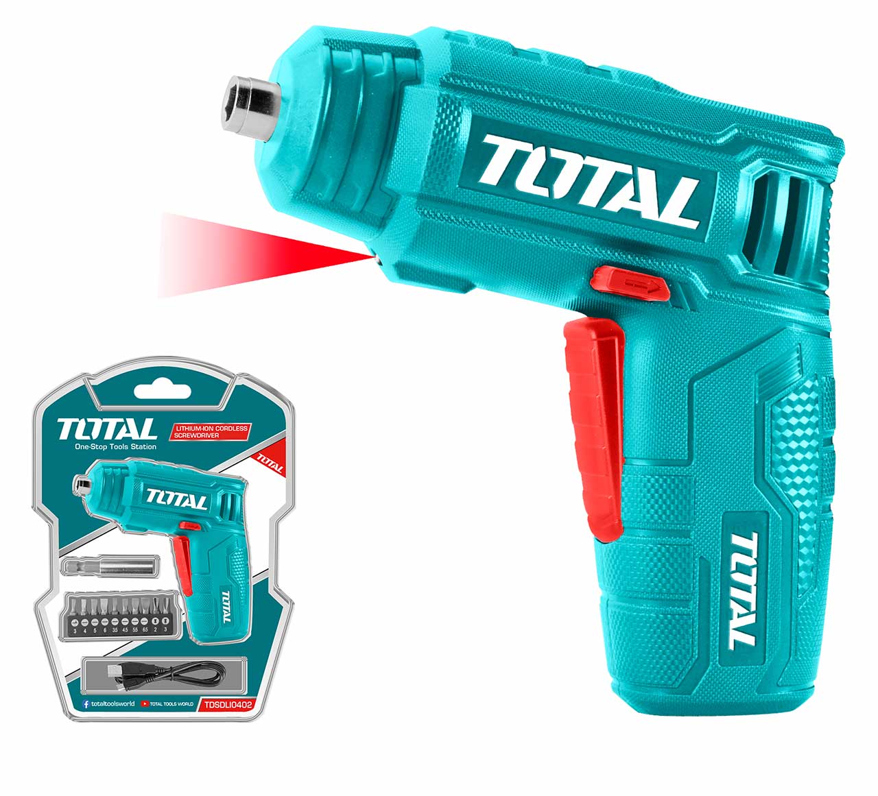 TOTAL TSDLI0402 Li-ion Cordless Screwdriver | مفك شحن 4 فولت 4 نيوتن