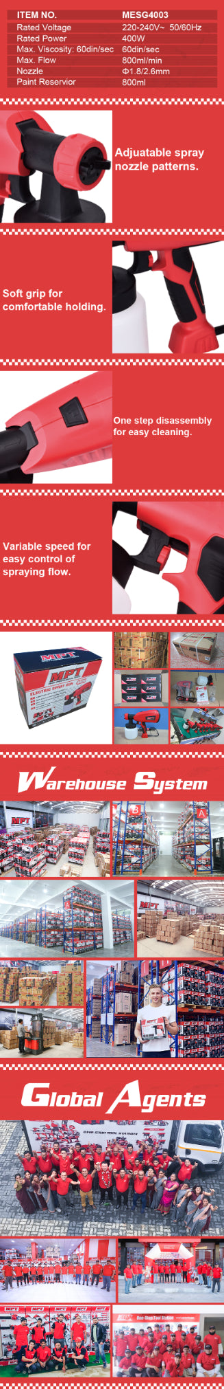 MPT MESG4003 400W Electric Spray Gun