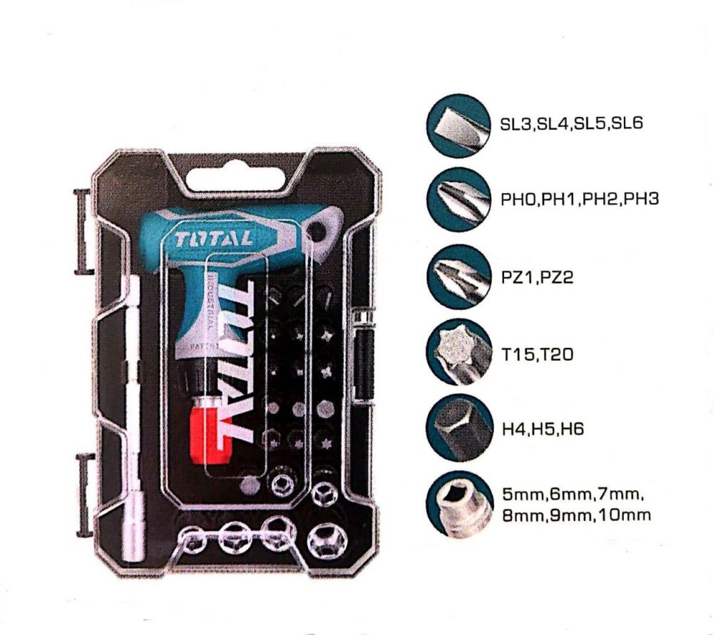 TOTAL TACSD30186 Screwdriver 24Pcs
