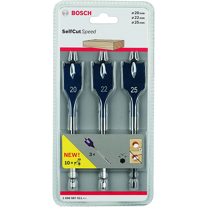 BOSCH Wood SelfCut Speed Bit Set of 3 Pieces, 2608587011 | طقم بنط معلقة خشابي 3 قطع