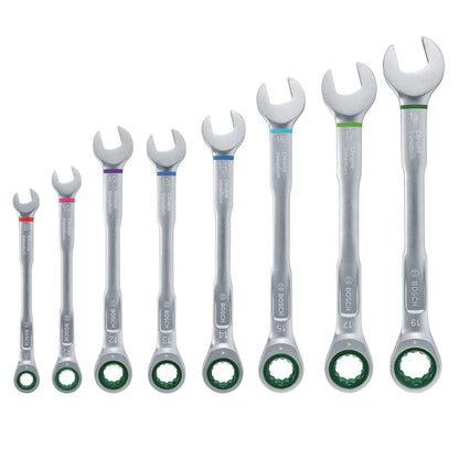 BOSCH Ratchet Combination Wrench Set 8-piece 1600A027PS