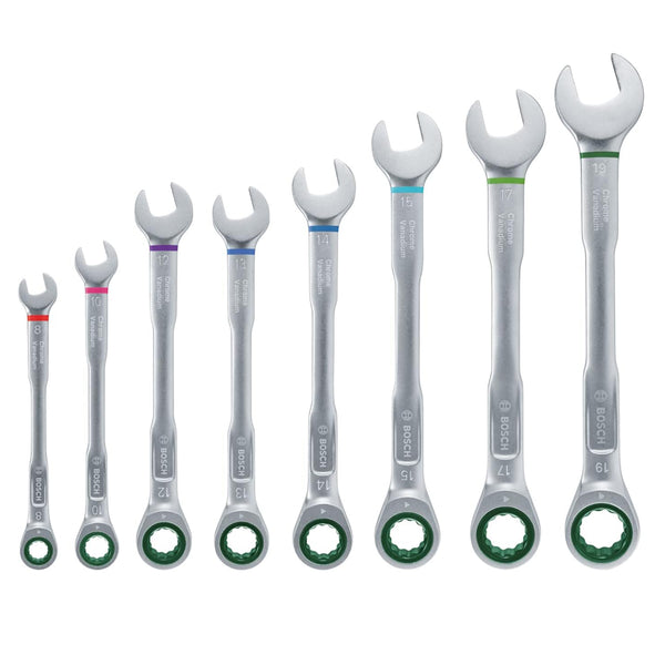 BOSCH Ratchet Combination Wrench Set 8-piece 1600A027PS – Adwat Misr