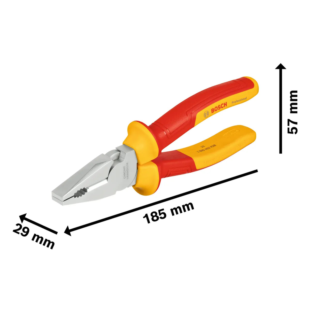 BOSCH VDE Combination Pliers, 180 mm 1600A02NE1