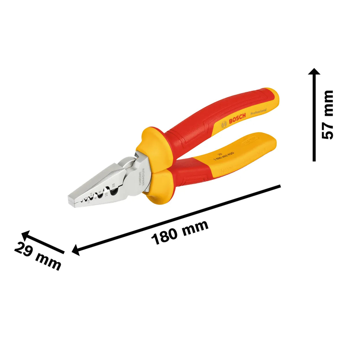BOSCH VDE Crimping Pliers, 180 mm 1600A02NE6