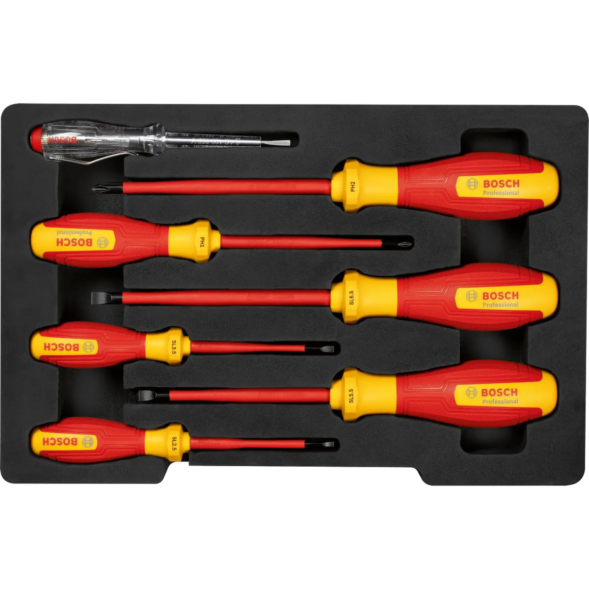 BOSCH VDE Screwdriver Set, SL/PH, 7 pcs 1600A02NF7