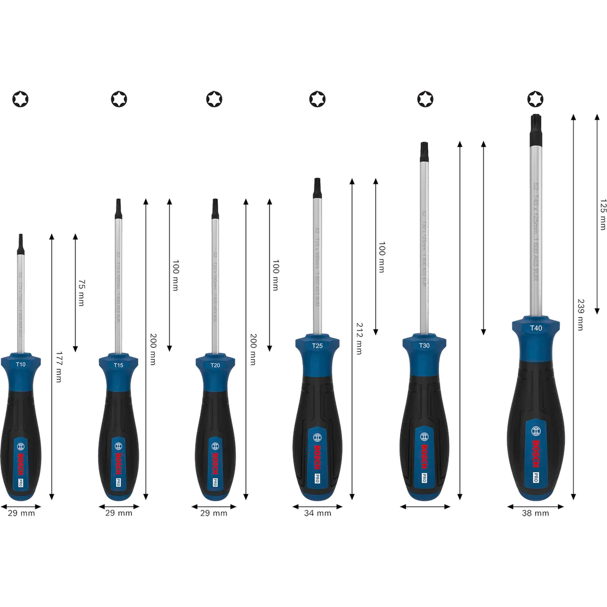 BOSCH PRO Screwdriver Set TX, 6 pcs 1600A039PC