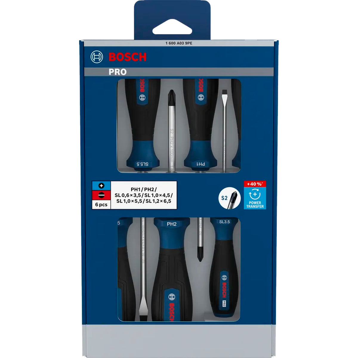 BOSCH PRO Screwdriver Set PH/SL, 6 pcs 1600A039PE