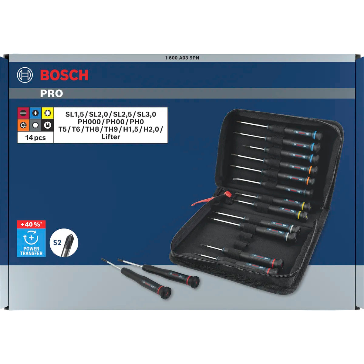 BOSCH PRO Precision Screwdriver Set PH/SL/TX/TH/H, 14 pcs 1600A039PN