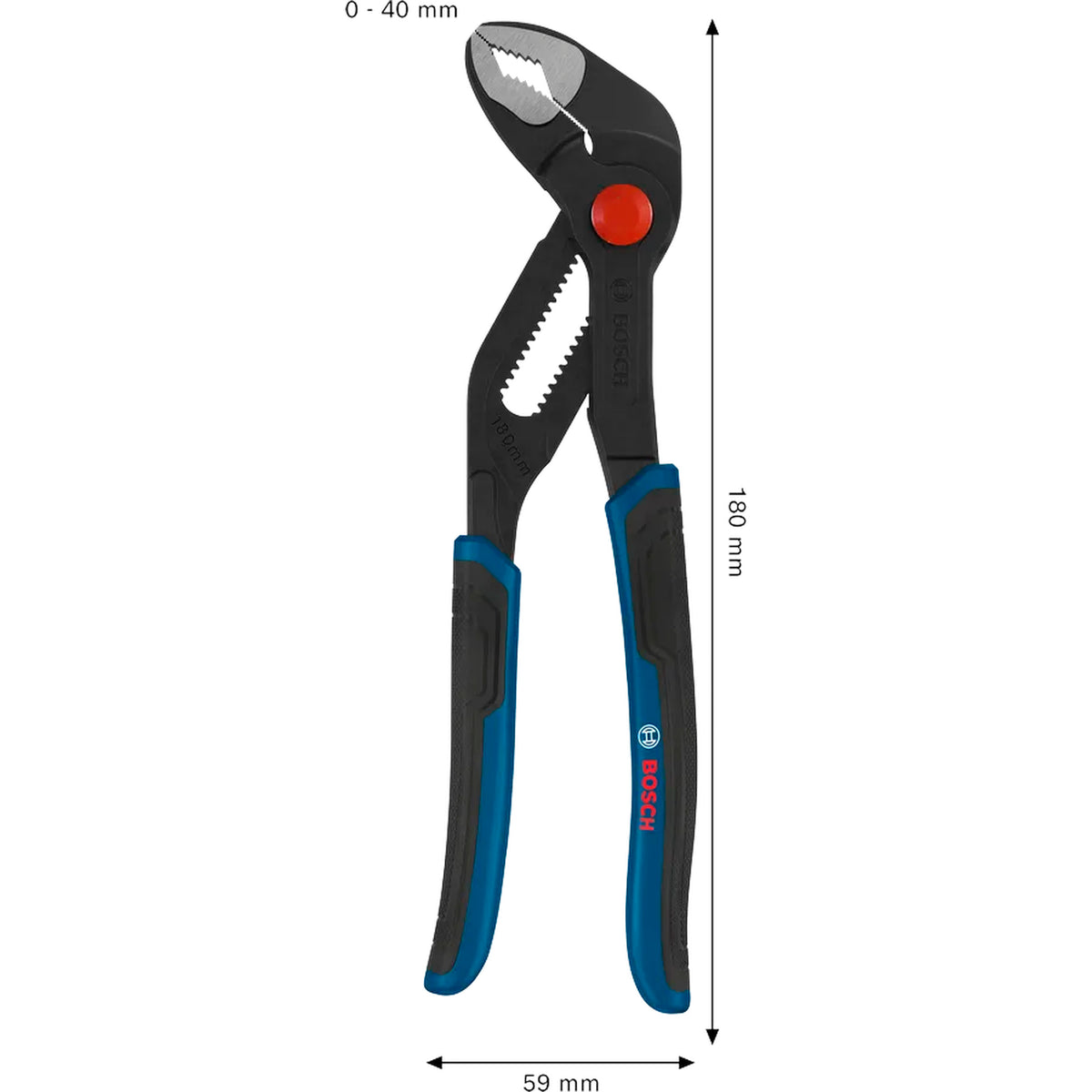 BOSCH Water Pump Pliers 180 mm, Multi-component Handles 1600A039RA