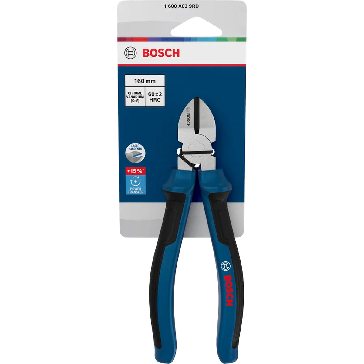 BOSCH Diagonal Side Cutters 160 mm, Multi-component Handles 1600A039RD