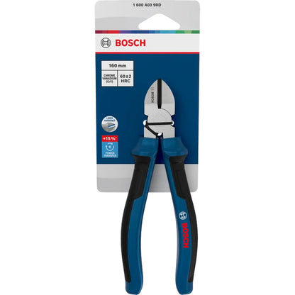 BOSCH Diagonal Side Cutters 160 mm, Multi-component Handles 1600A039RD