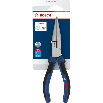 BOSCH Long-nose Pliers 180 mm, Multi-component Handles 1600A039RE