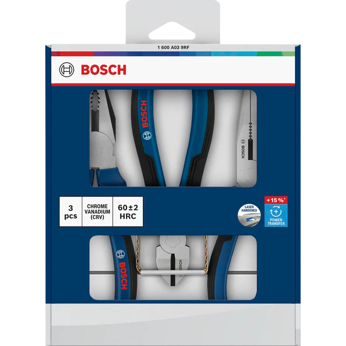 BOSCH Pliers Set, Multi-component Handles, 3 pcs 1600A039RF