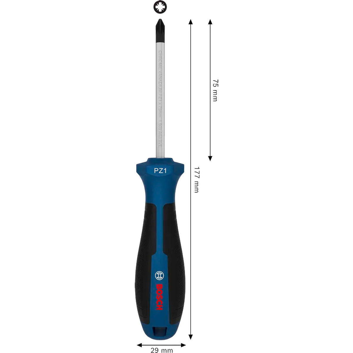 BOSCH Screwdriver PZ1 x 75 mm 1600A039T5