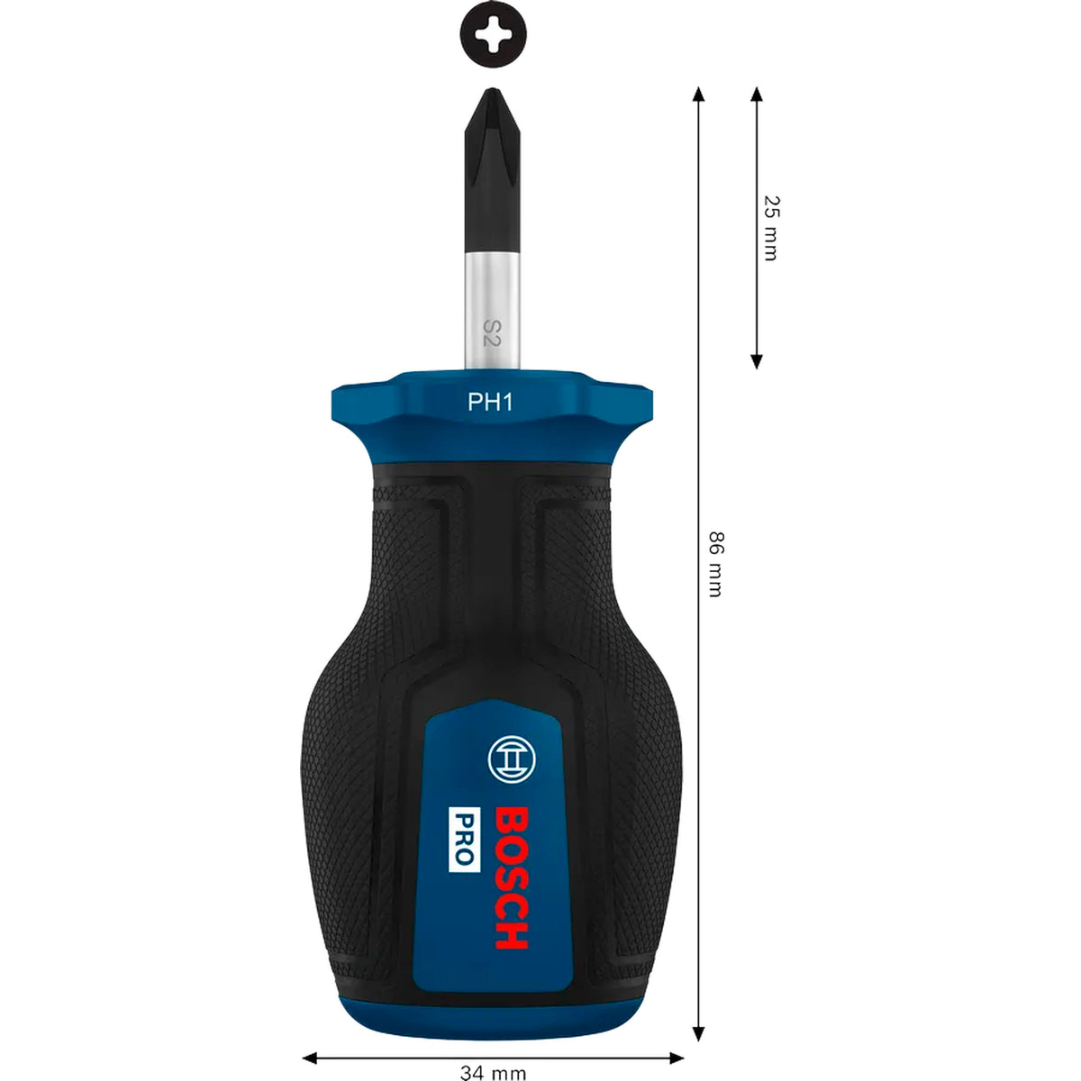 BOSCH PRO Stubby Screwdriver PH1 x 25 mm 1600A039TF