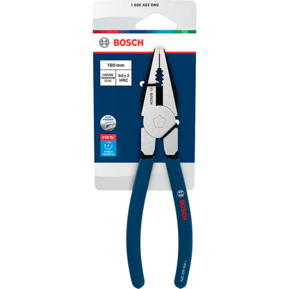 BOSCH Combination Pliers, Dipped Non-slip Handle, 180 mm 1600A03DN0