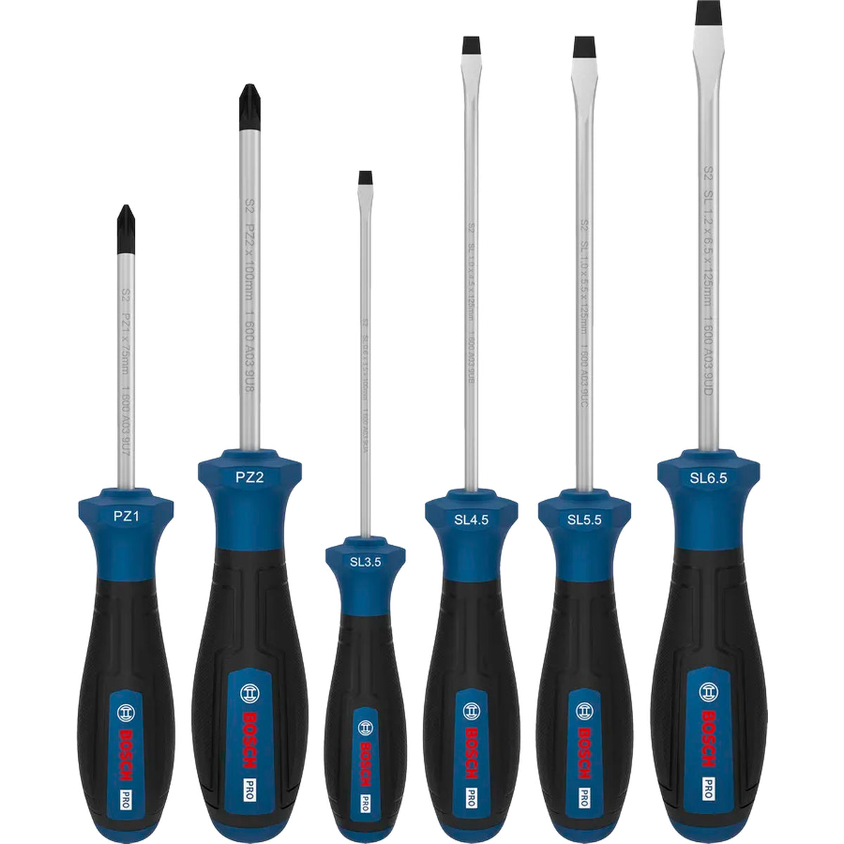 BOSCH PRO Screwdriver Set PZ/SL, 6 pcs 1600A03HU4