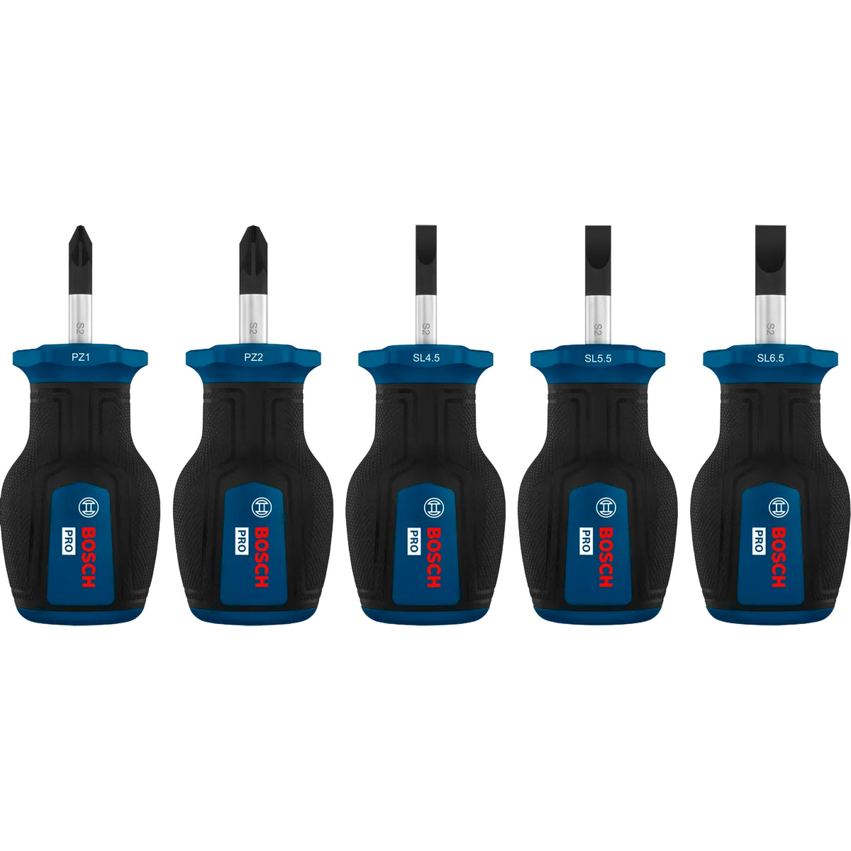 BOSCH PRO Stubby Screwdriver PZ/SL Set, 5 pcs 1600A03HU7