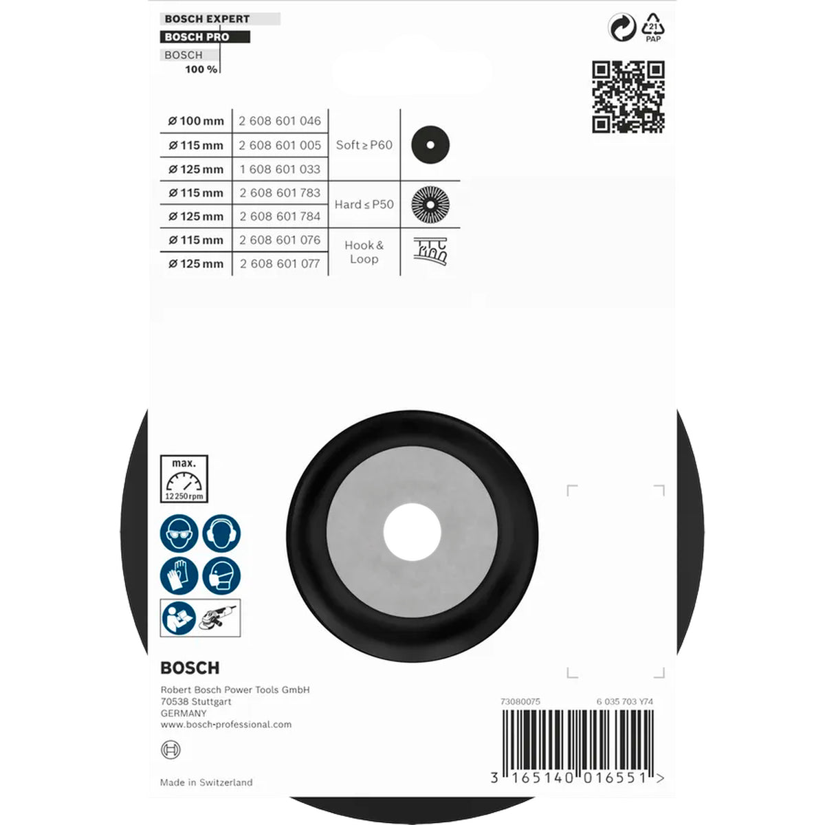 BOSCH PRO Backing Pad Soft, 125 mm, M14 1608601033