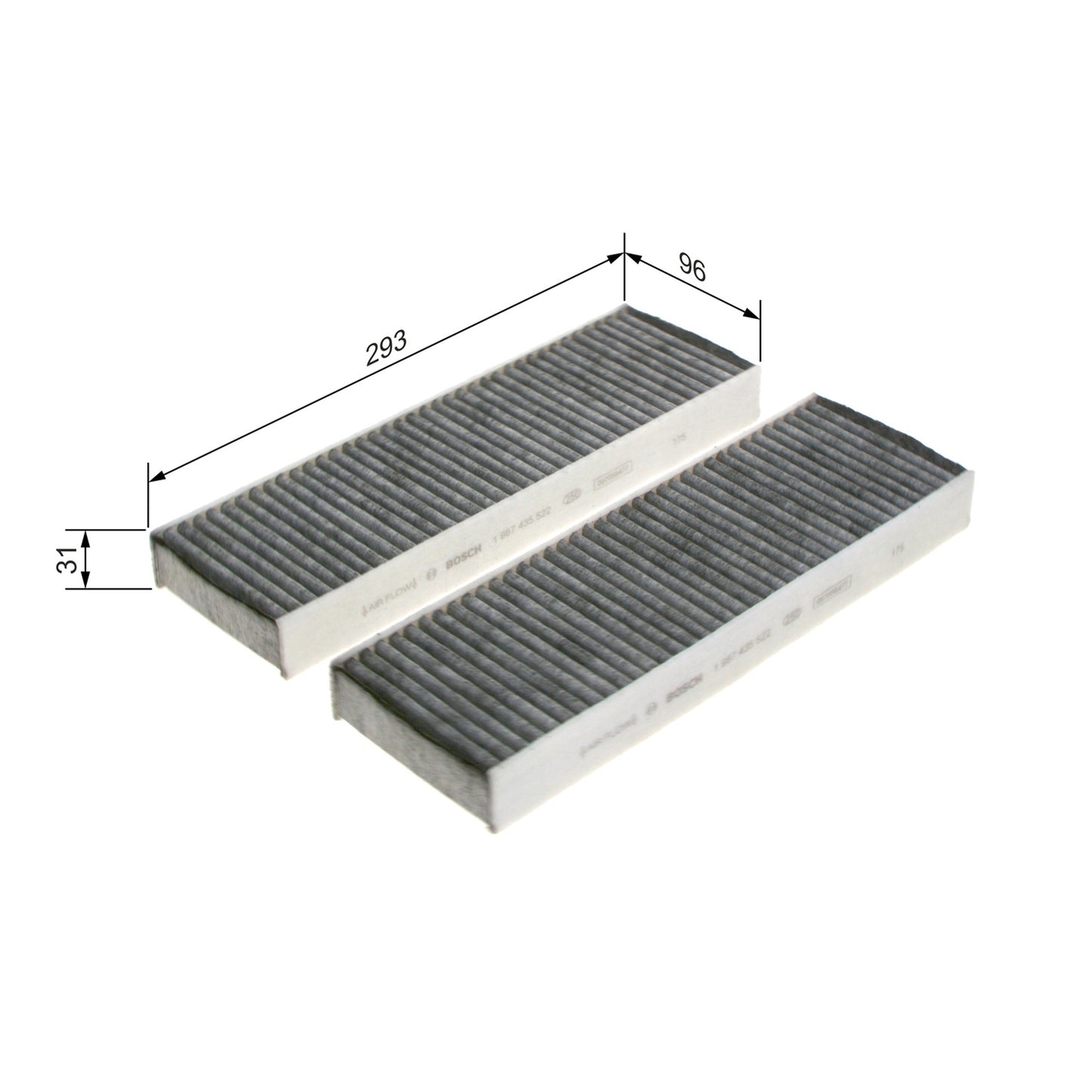 BOSCH Cabin Filter 1987435522 R5522 Activated Carbon Filter