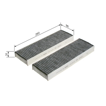 BOSCH Cabin Filter 1987435522 R5522 Activated Carbon Filter