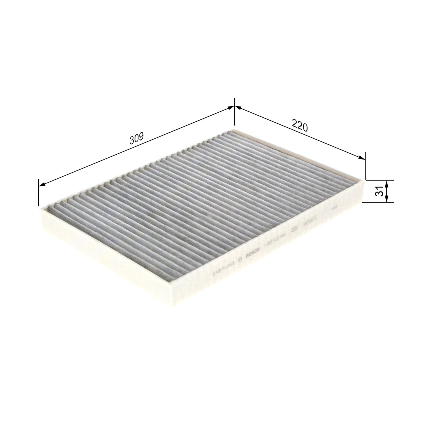 BOSCH Cabin Filter 1987435560 R5560 Activated Carbon Filter