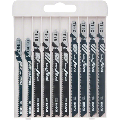 BOSCH 10-piece jigsaw blade set Basic for Wood 2607010629