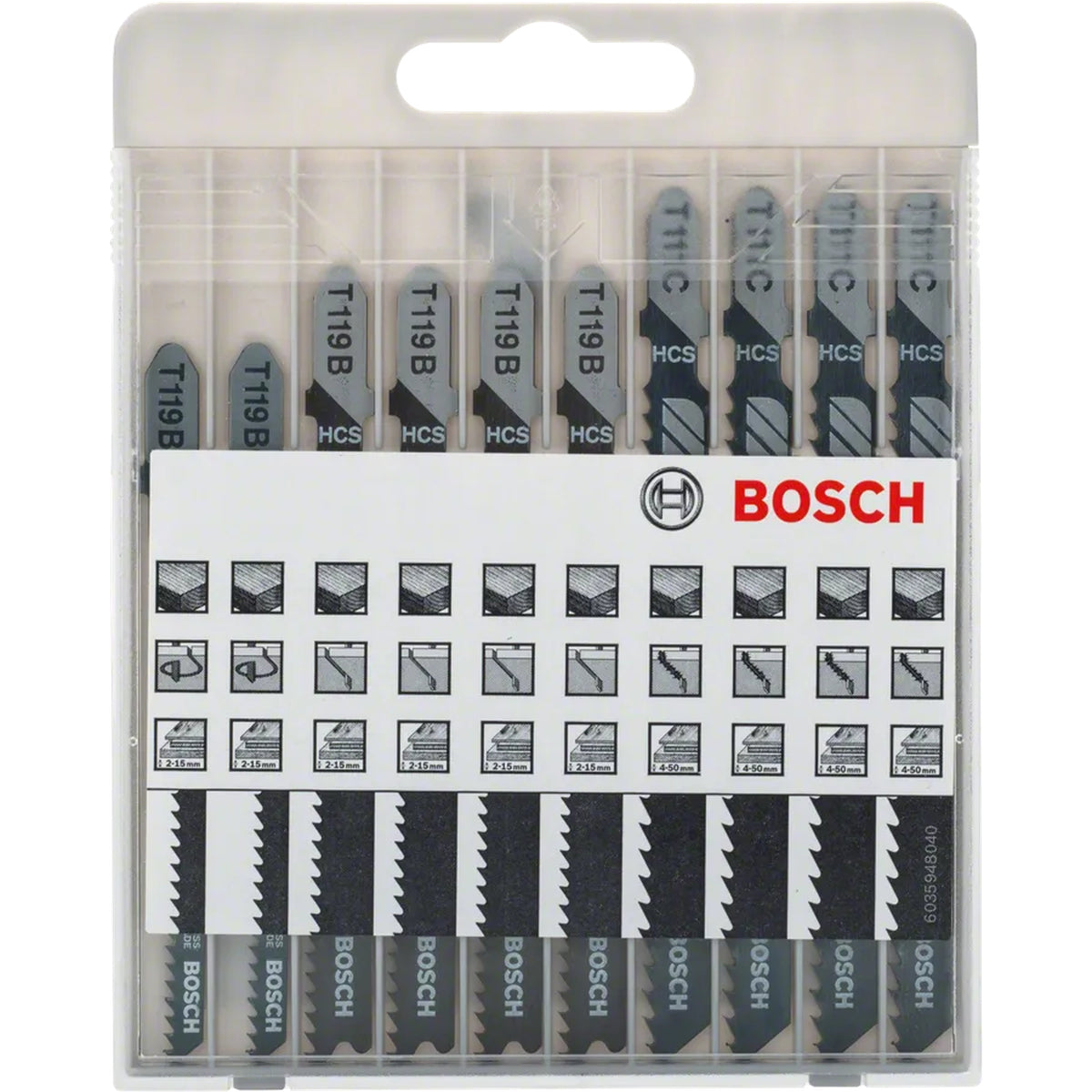 BOSCH 10-piece jigsaw blade set Basic for Wood 2607010629