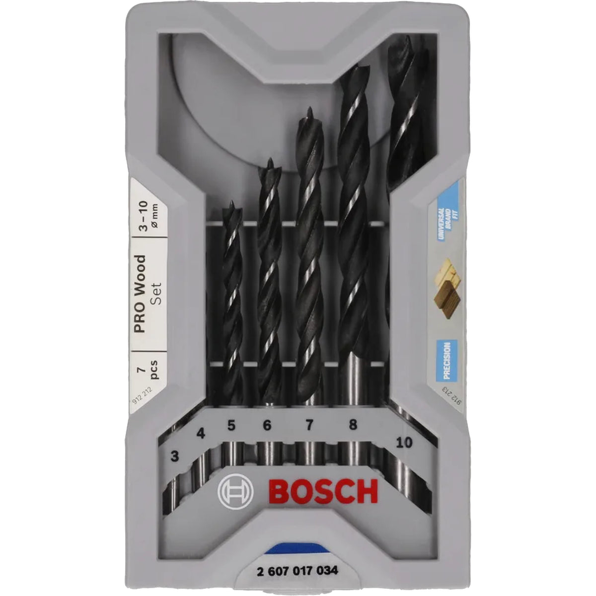BOSCH PRO Wood Brad Point Drill Bit Set, 7 pcs 2607017034