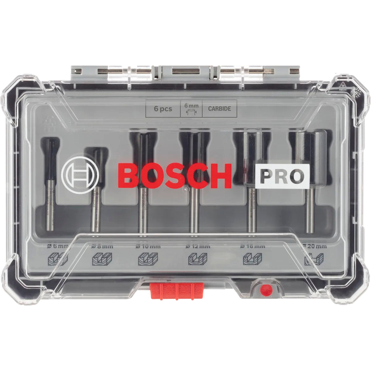 BOSCH PRO Router Bit Straight Set, Shank 6 mm, 6 pcs 2607017465
