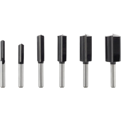 BOSCH PRO Router Bit Straight Set, Shank 6 mm, 6 pcs 2607017465
