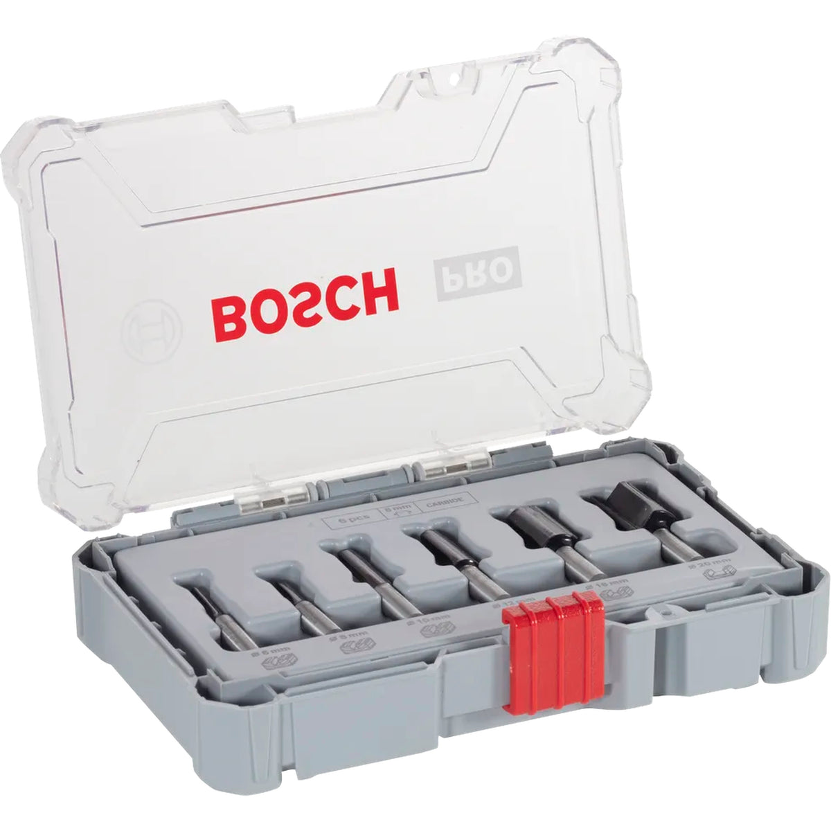 BOSCH PRO Router Bit Straight Set, Shank 8 mm, 6 pcs 2607017466