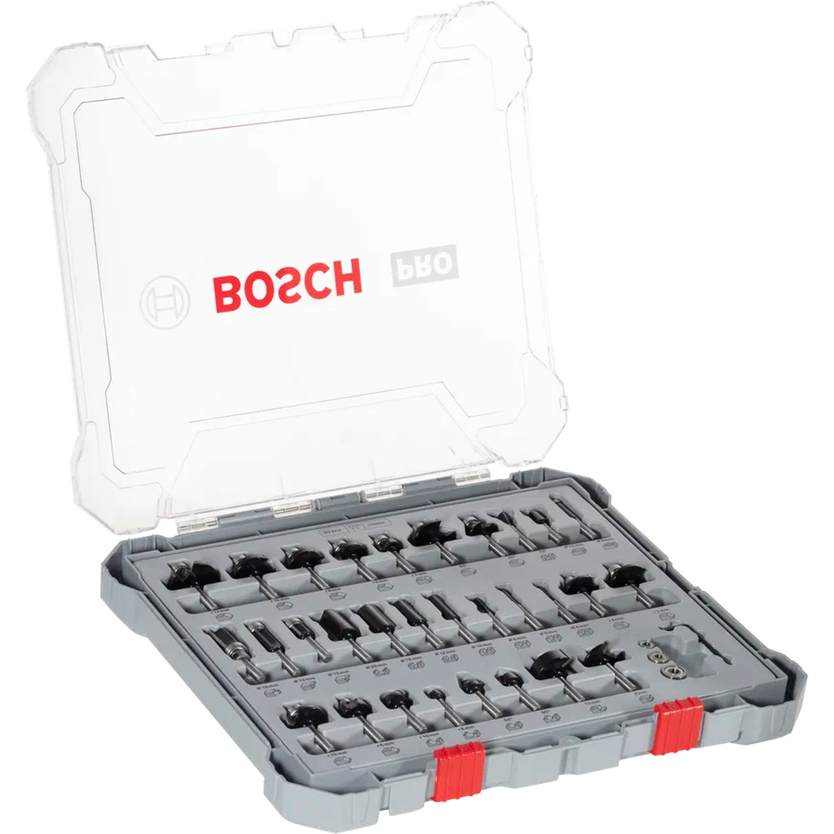 BOSCH PRO Router Bit Mixed Set, Shank 6 mm, 30 pcs 2607017474