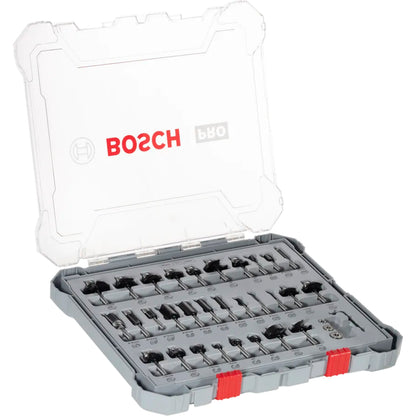 BOSCH PRO Router Bit Mixed Set, Shank 6 mm, 30 pcs 2607017474