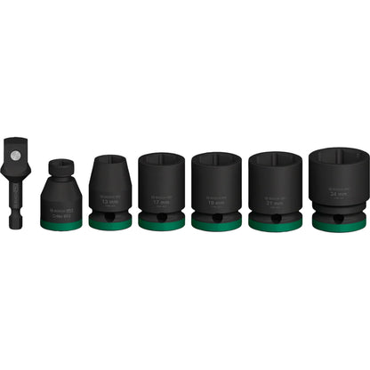 BOSCH PRO Impact Socket Set, with Adapter, 1/2", Standard, 7 pcs 2608003032