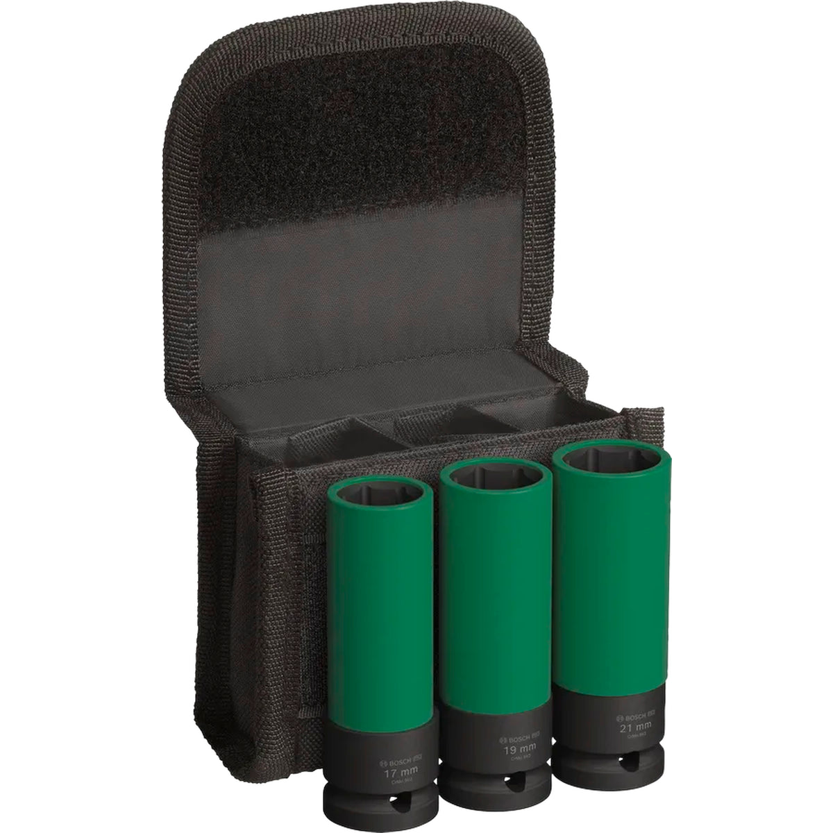 BOSCH PRO Impact Socket Set, PET Covers, 1/2", Extra-Deep, 3 pcs 2608003033