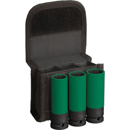 BOSCH PRO Impact Socket Set, PET Covers, 1/2", Extra-Deep, 3 pcs 2608003033